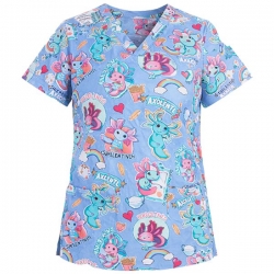 Tunică medicală CHEROKEE CK664 print Awesome Axolotls