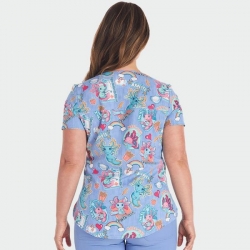 Tunică medicală CHEROKEE CK664 print Awesome Axolotls