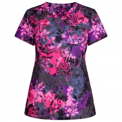 Tunică medicală CHEROKEE GENUINE CK664 imprimeu Brilliant Botanicals