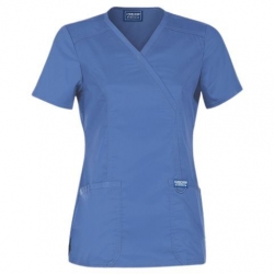 Tunică medicală de damă CHEROKEE WRAP ALBASTRU DESCHIS WWE610