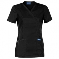 Tunică medicală de damă CHEROKEE WRAP NEGRU WWE610