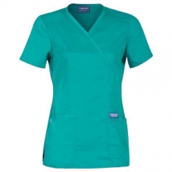 Tunică medicală de damă CHEROKEE WRAP DESCHIS TEAL WWE610