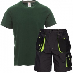Set de lucru KASTOR – pantaloni scurți cu tricou verde închis