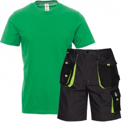 Set de lucru KASTOR – pantaloni scurți cu tricou verde iarbă