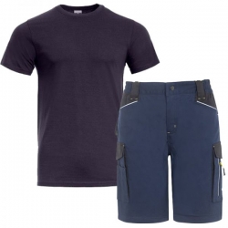 Set de lucru – pantaloni scurți Daytona albaștri și tricou Naos albastru închis