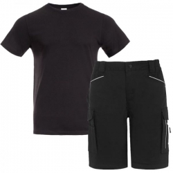 Set de lucru – pantaloni scurți Daytona negri și tricou Naos negru
