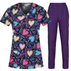 Set medical Bambina Forever Love – tunică și pantaloni Barisa mov