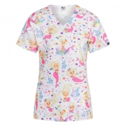 Set medical ISABELLA Sirene tunică și pantaloni ALESSI Albi