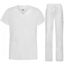 Set medical ANGELICA tunică și pantaloni DANTE Albi