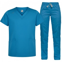 Set medical ANGELICA tunică și pantaloni DANTE Azzurro