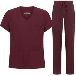 Set medical TP3002 tunică și pantaloni TP4003P Vișiniu