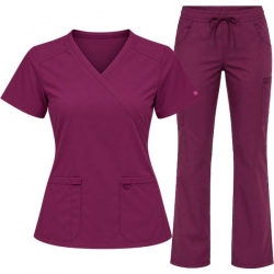 Set medical de lucru pentru femei DICKIES / roșu vin