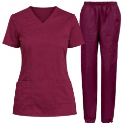 Set medical pentru femei Cherokee Core Stretch WWE4710/WWE4005 burgund