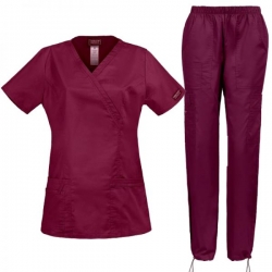 Set medical pentru damă CHEROKEE Core Stretch WWE4728/WWE4005 Bordeaux