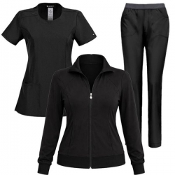 Set medical din 3 piese INFINITY hanorac, tunică și pantaloni Negru