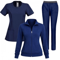 Set medical din 3 piese INFINITY hanorac tunică și pantaloni Bleumarin